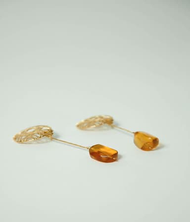Pendientes XL con ambar Mimbratta. 1
