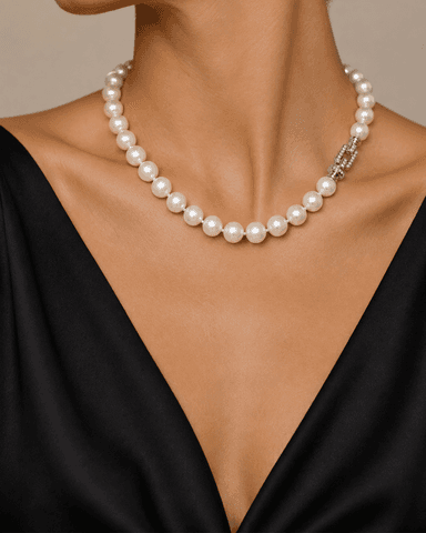 Collar de perlas con diamantes 1