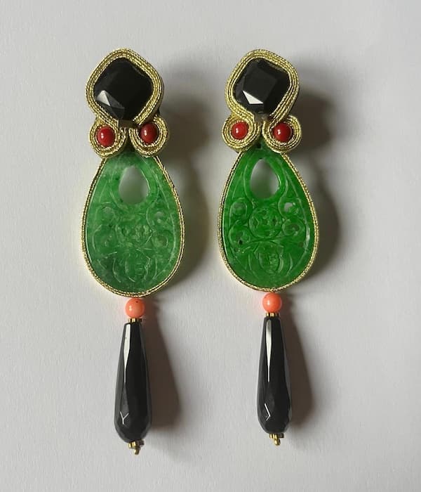 Pendientes soutache JADE