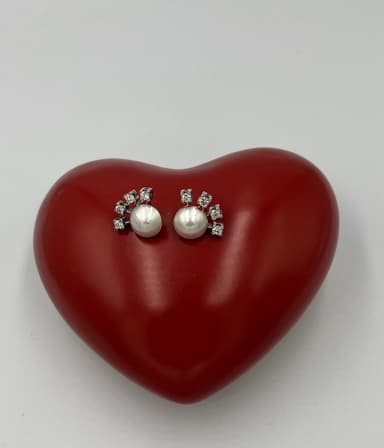 Pendientes Art Decô perla rock. 1