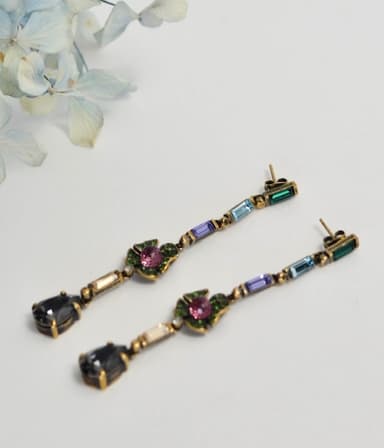 Pendientes largos cristales de color. 1