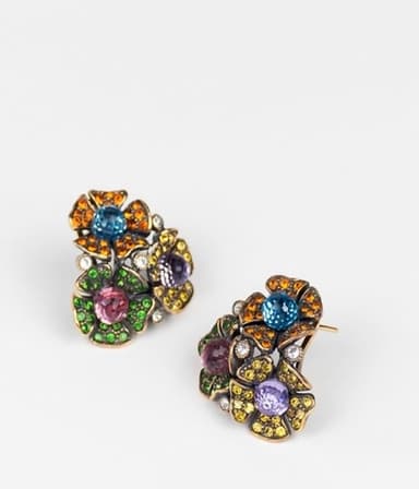 Pendientes maxi cristales color. 1