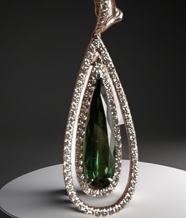 Pendientes turmalina y brillantes 1