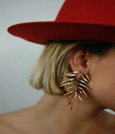 Pendientes Helecho rosa 1