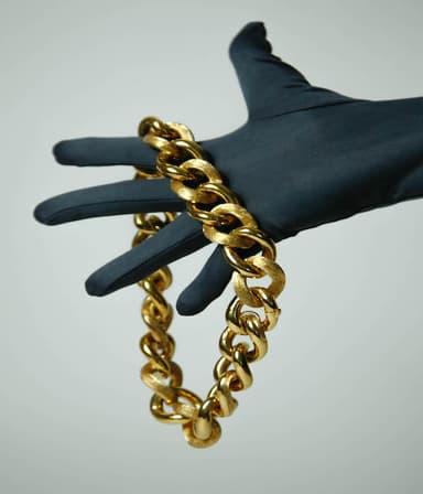 Collar barbado maxi recubierto de oro. 1
