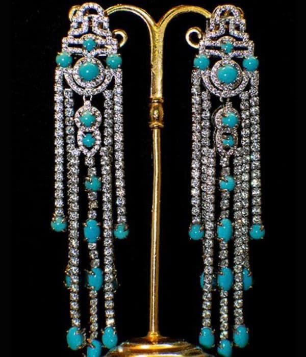 Pendientes xl cascada turquesas