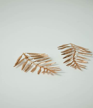 Pendientes Helecho rosa 2