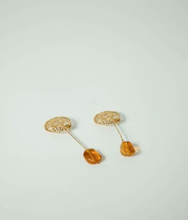 Pendientes XL con ambar Mimbratta. 2
