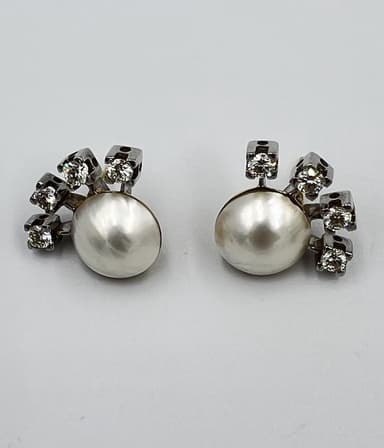 Pendientes Art Decô perla rock. 2