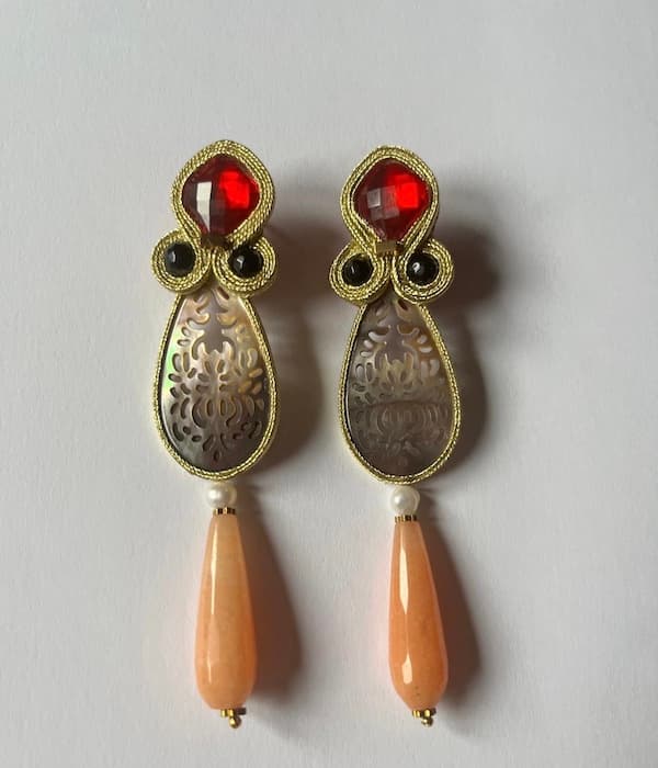 Pendientes soutache PEACH