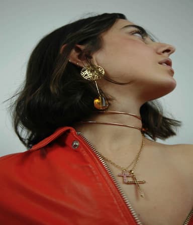 Pendientes XL con ambar Mimbratta. 3