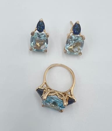 Conjunto sortija y pendientes topacio 1