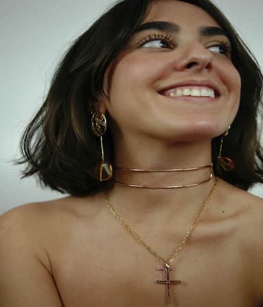 Pendientes XL con ambar Mimbratta. 4