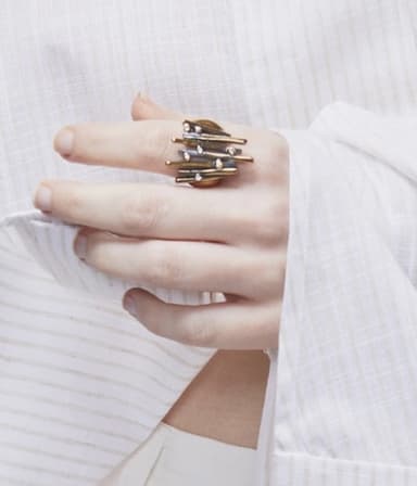 Anillo enrejado Lined Sky. 2
