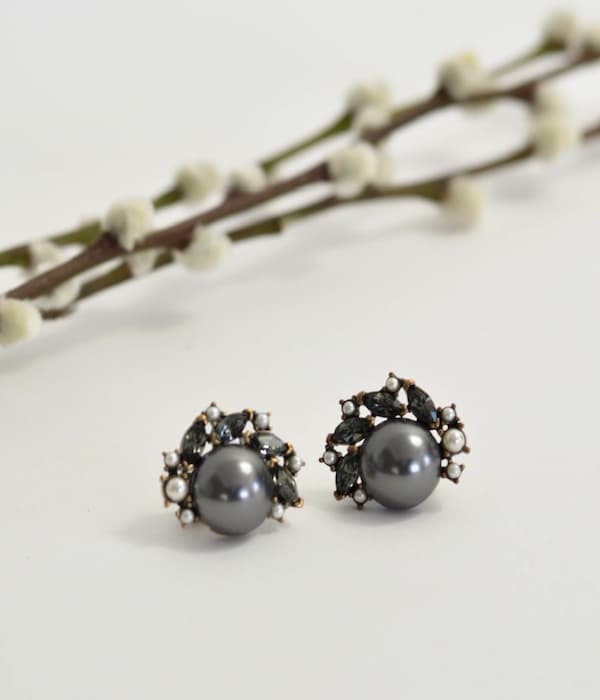 Pendientes perla gris COCO Pearly Sea Pendientes perla gris COCO Pearly Sea